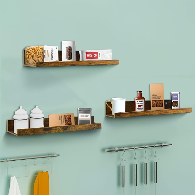 Floating Shelves Wall Decor Storage Rack Wall Mounted Wooden - Temu