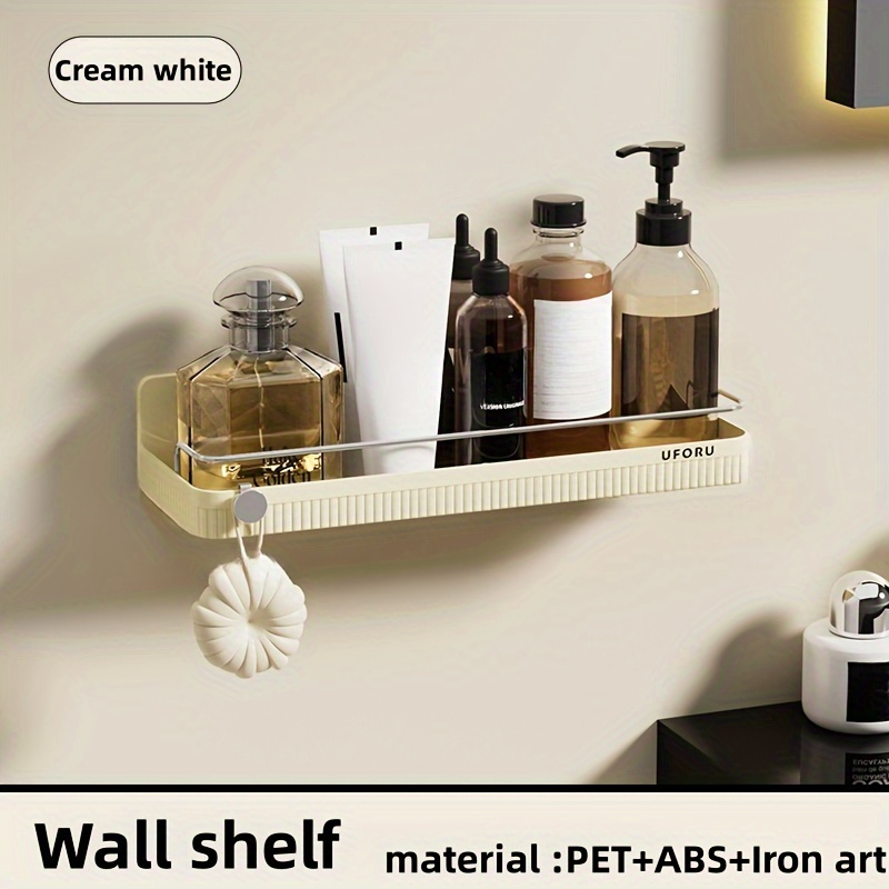 Bathroom Wall Caddy Shelves Punch Free Adhesive Wall Mount - Temu
