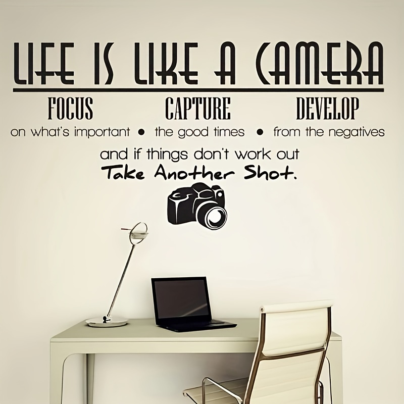 Positive Quote Wall Sticker Life Like A Camera Removable - Temu