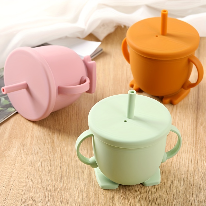 1Pcs Baby Silicone Sippy Cups Toddler Feeding Straw Cups Baby