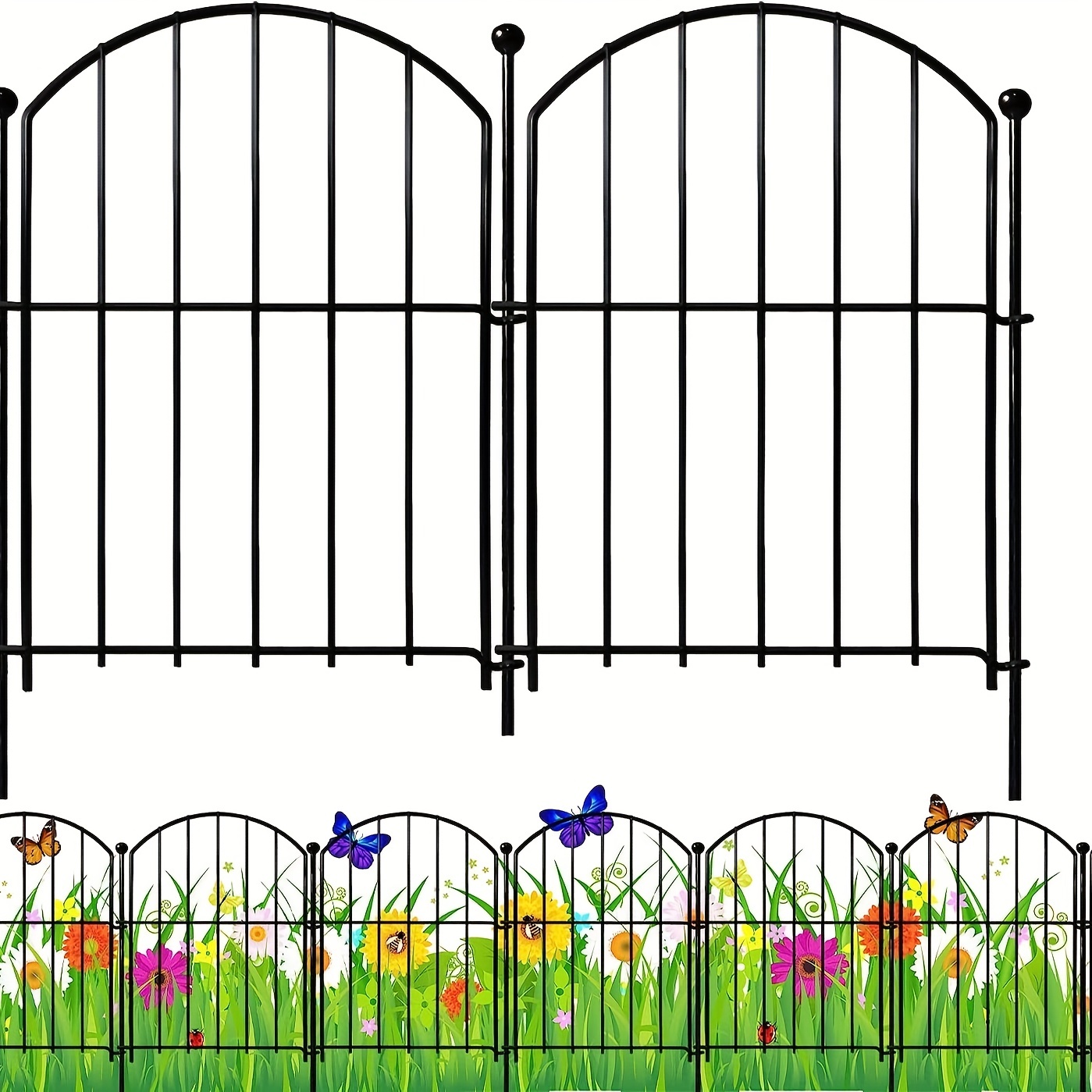 Thealyn Recinzione decorativa del giardino del metallo 45,7 x 45,7 cm (5  pannelli, lunghezza totale 8 piedi), recinzione pieghevole del bordo del  metallo, recinzione del paesaggio per aiuole, alberi : : Giardino  e giardinaggio