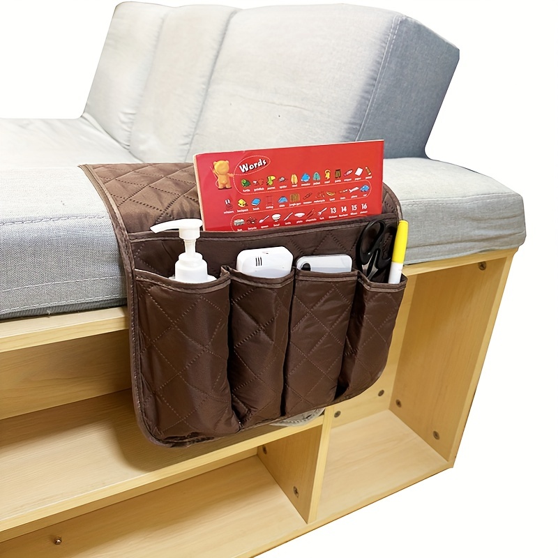 5 Pocket Sofa Armrest Organiser Hanging Caddy Storage Bag - Temu