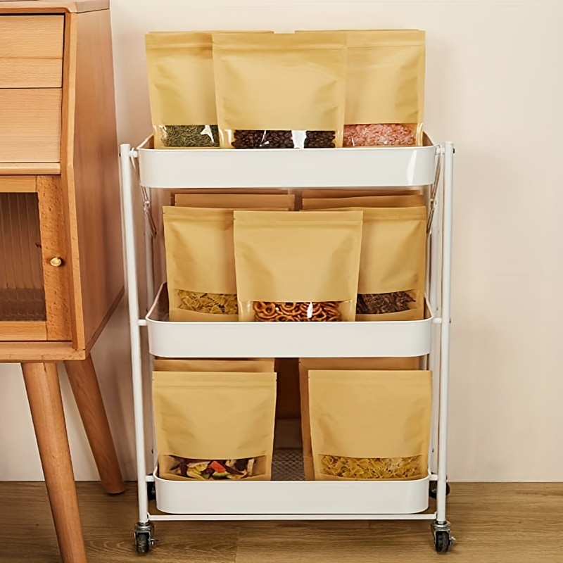 100pcs Zipper Bags With Window And Tear Opening Food Storage Bag