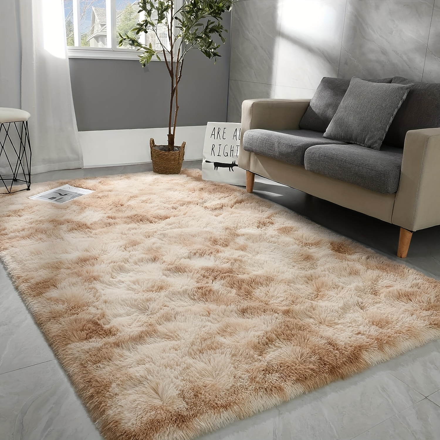 Gorilla Grip Thick Fluffy Faux Fur Washable Rug, Shag Carpet Rugs