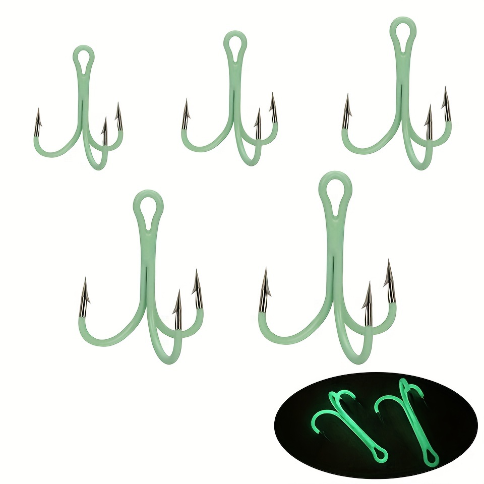 14 2# Colorful Inline Treble Hooks Luminous Hooks Saltwater - Temu