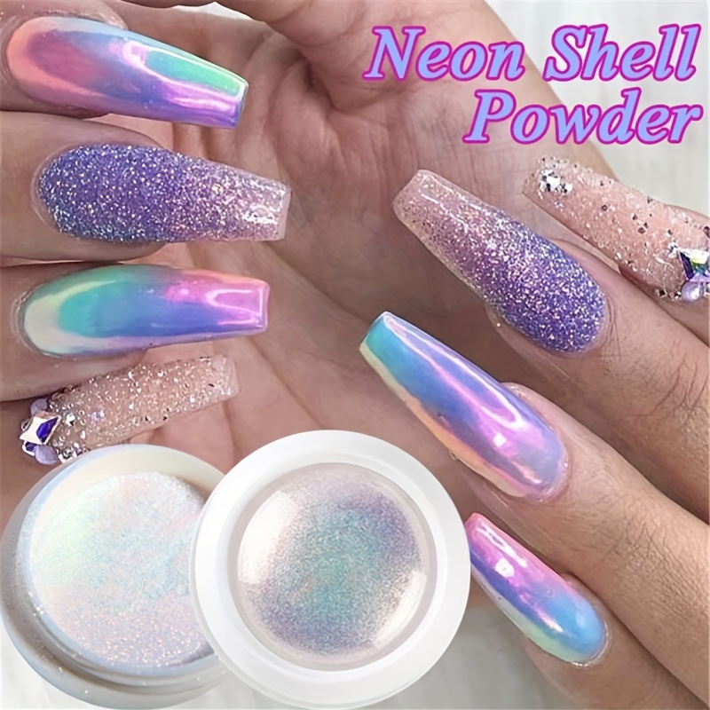 Neon Pearl Chrome Nail Powder Magic Mermaid Chrome Nail - Temu Qatar