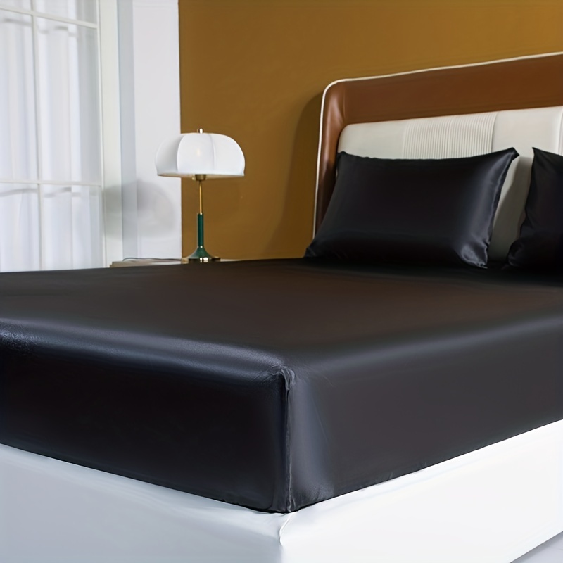 1pc Solid Summer Fitted Sheet Soft Comfortable Machine Washable Bedding