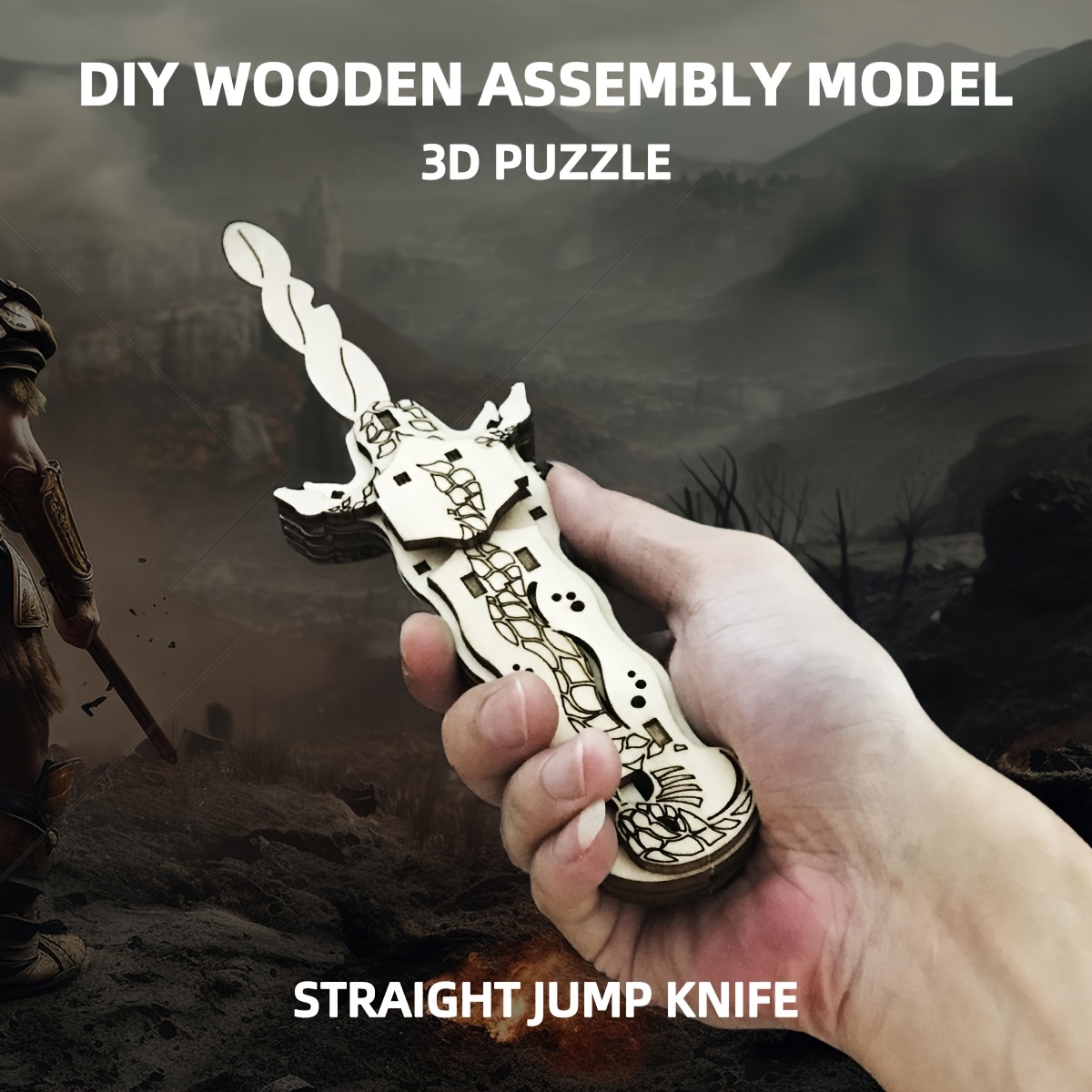 Wooden Diy Butterfly Knife Spring Knife Non Finished 3d - Temu