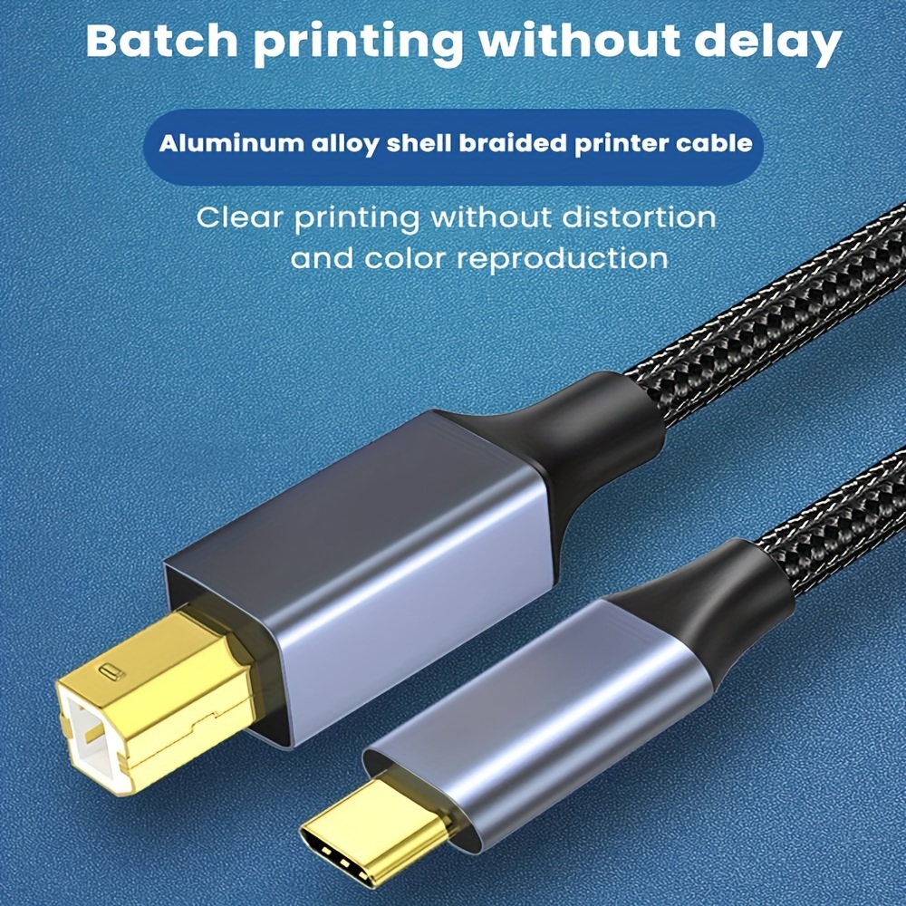 USB Type C to USB B Printer Cable