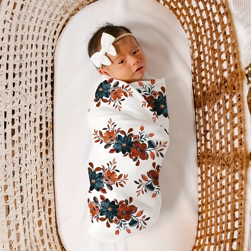 3 Piece Newborn Swaddle Cap Headband Set Anti Shock Elastic Wrap
