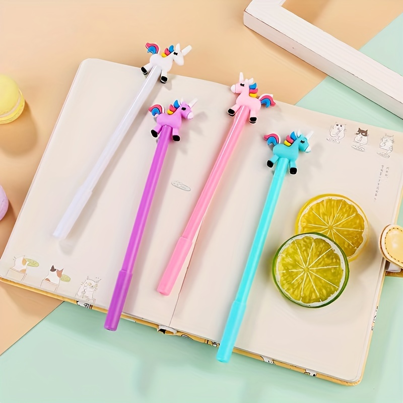 Iigen 5pcs Animal Image Side Press Neutral Pens Kawaii Cartoon Pen Creative  Learning Supplies Cute Writing Pen School Stationery