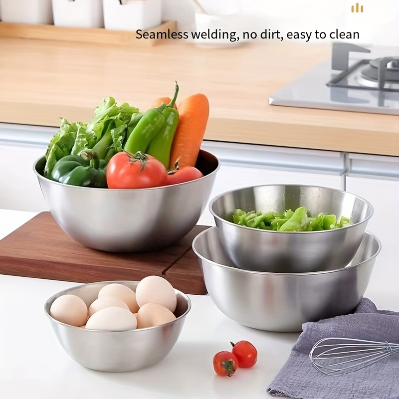 304 Stainless Steel Mixing Bowls Salad Mixing Bowls Set For - Temu