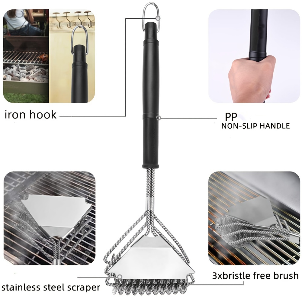 Grill Brush, Bristle Free Wire Combined Bbq Brush, 15grill Cleaning Brush  Bbq Grill Accessories, Safe Efficient Grill Cleaner Brush, Bbq Accessories  Gifts For Men - Temu
