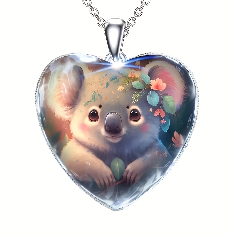 Trendy Cute Cartoon Koala Pendant Bff Necklace - Temu