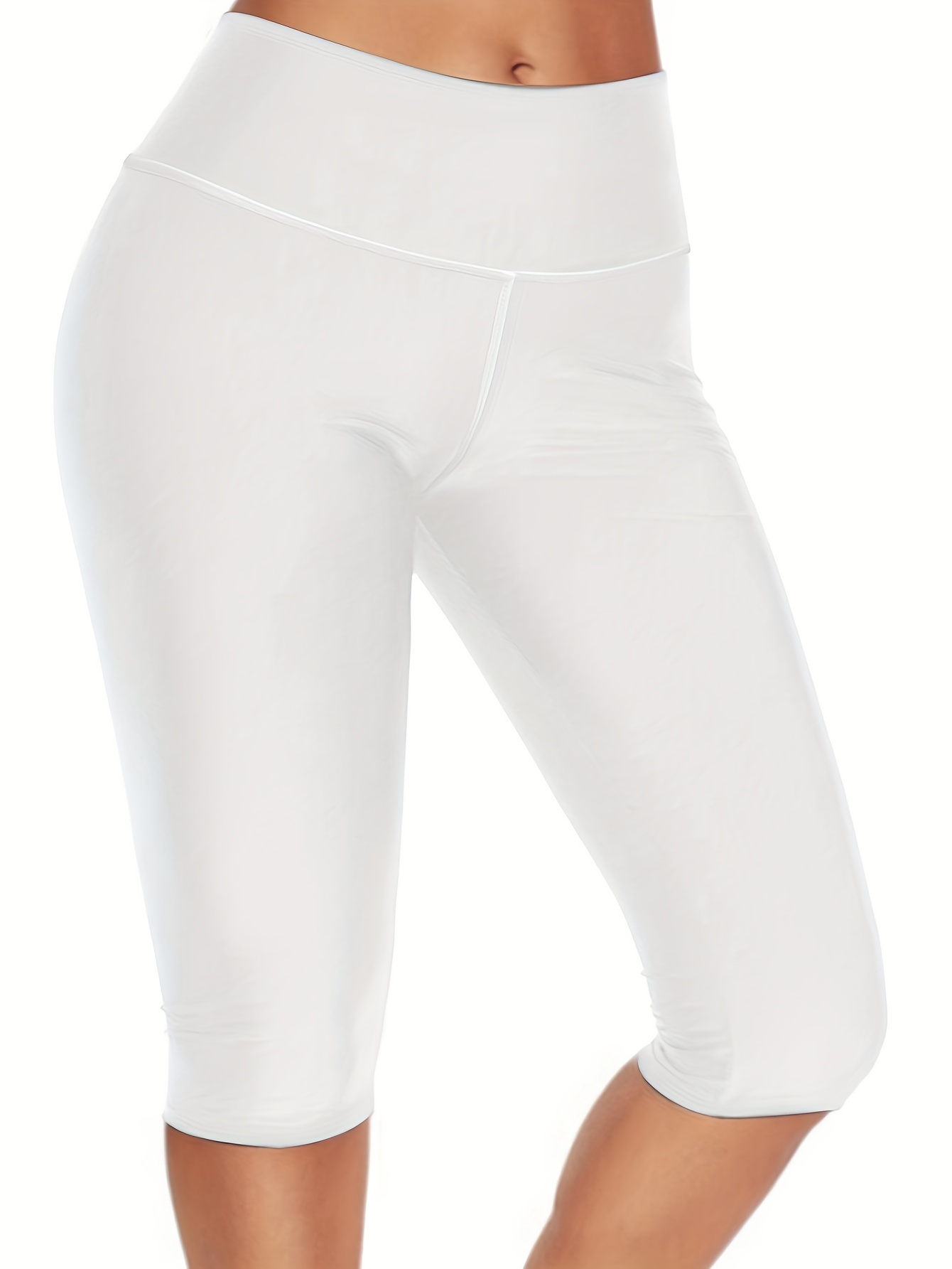 Women's Activewear: Solid Wide Waistband Sports Yoga Shorts - Temu