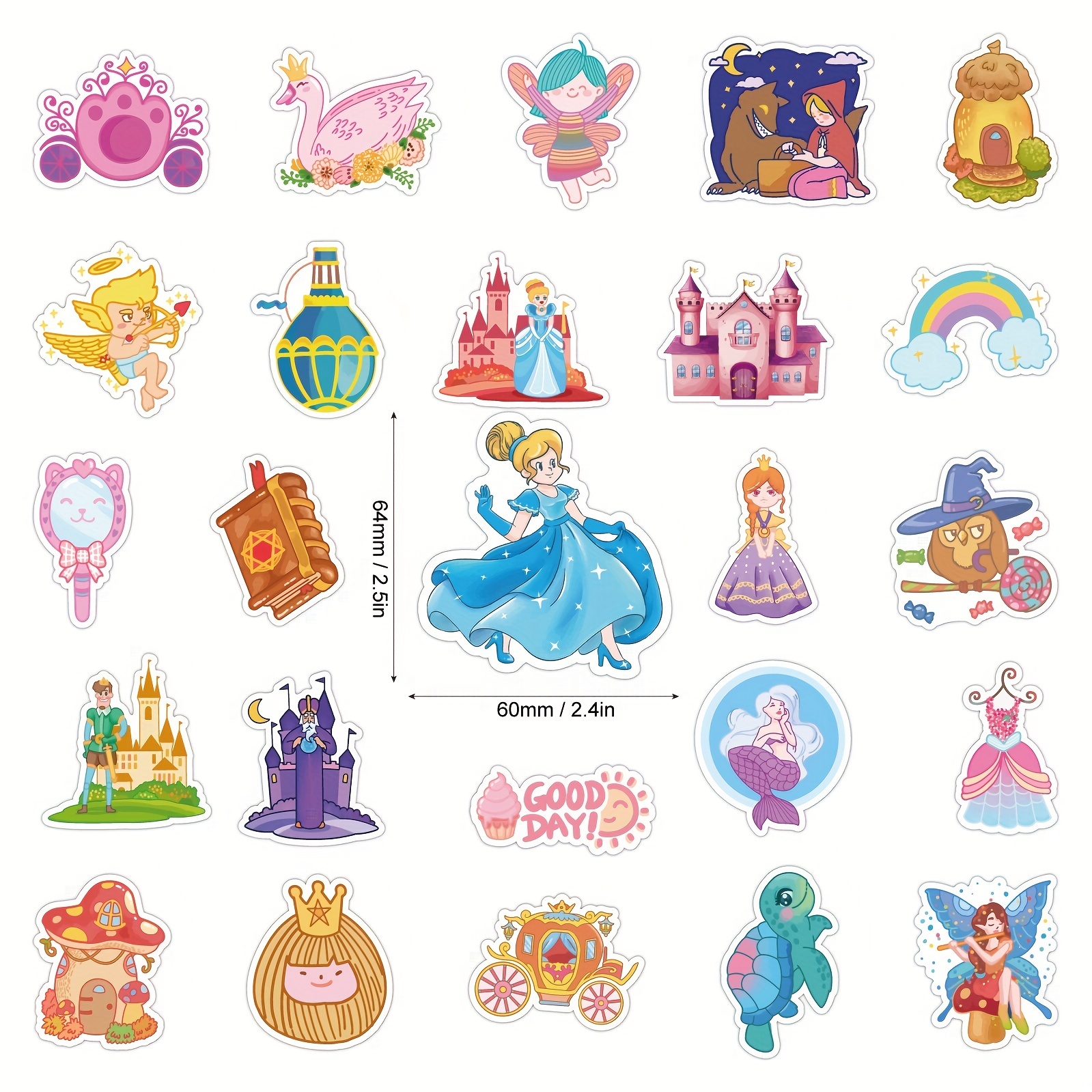 Cinderella Sticker Pack Waterproof for Phone Cases and Laptops
