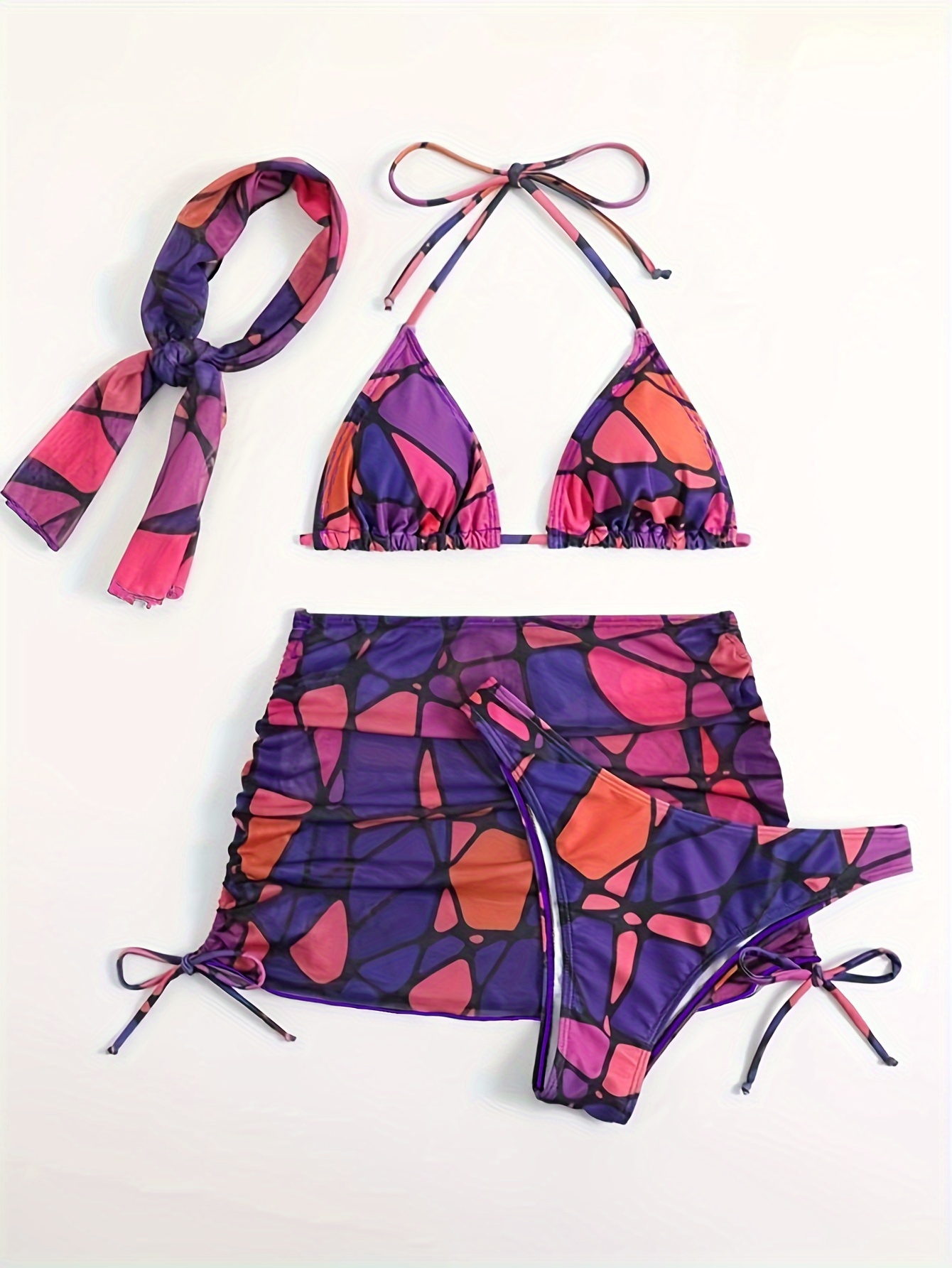 Women's Swimwear Regular triangle Bikini Swimsuit Color Block