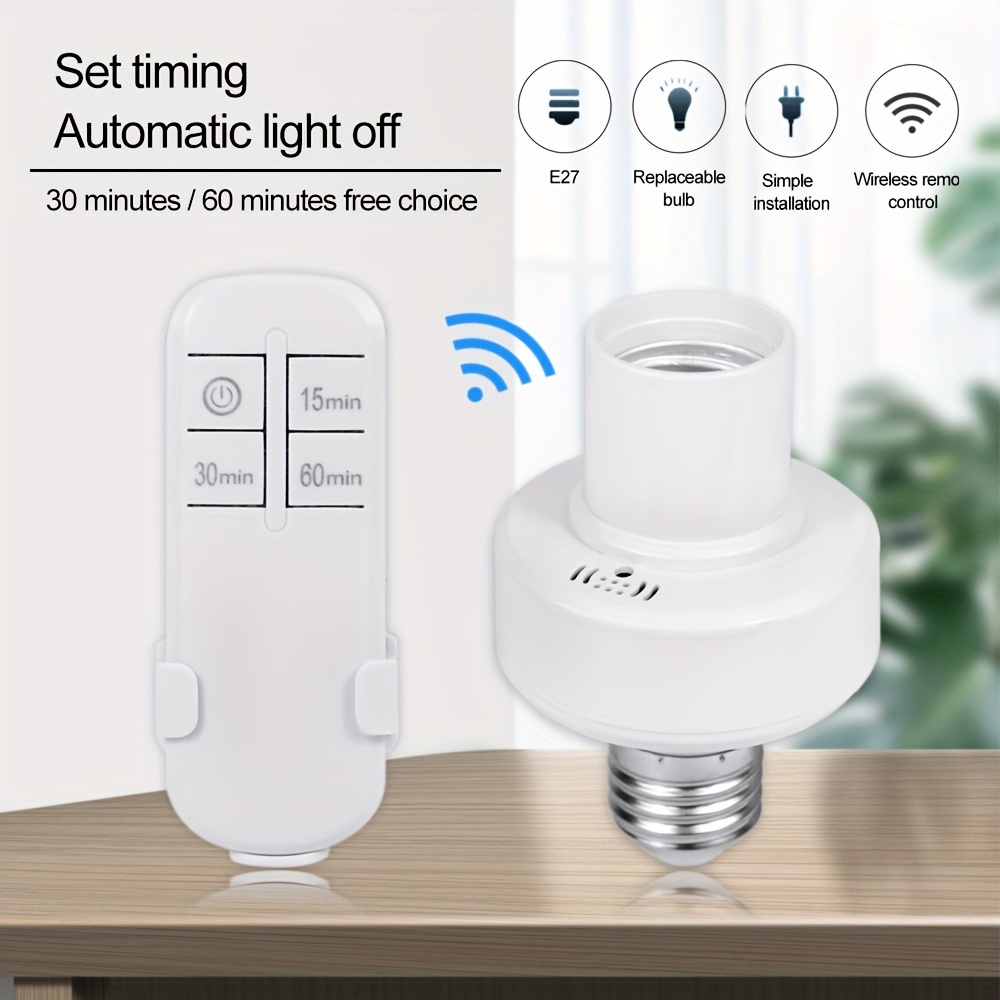 LED Concepts Remote Control Wireless Light Bulb Socket Cap Switch