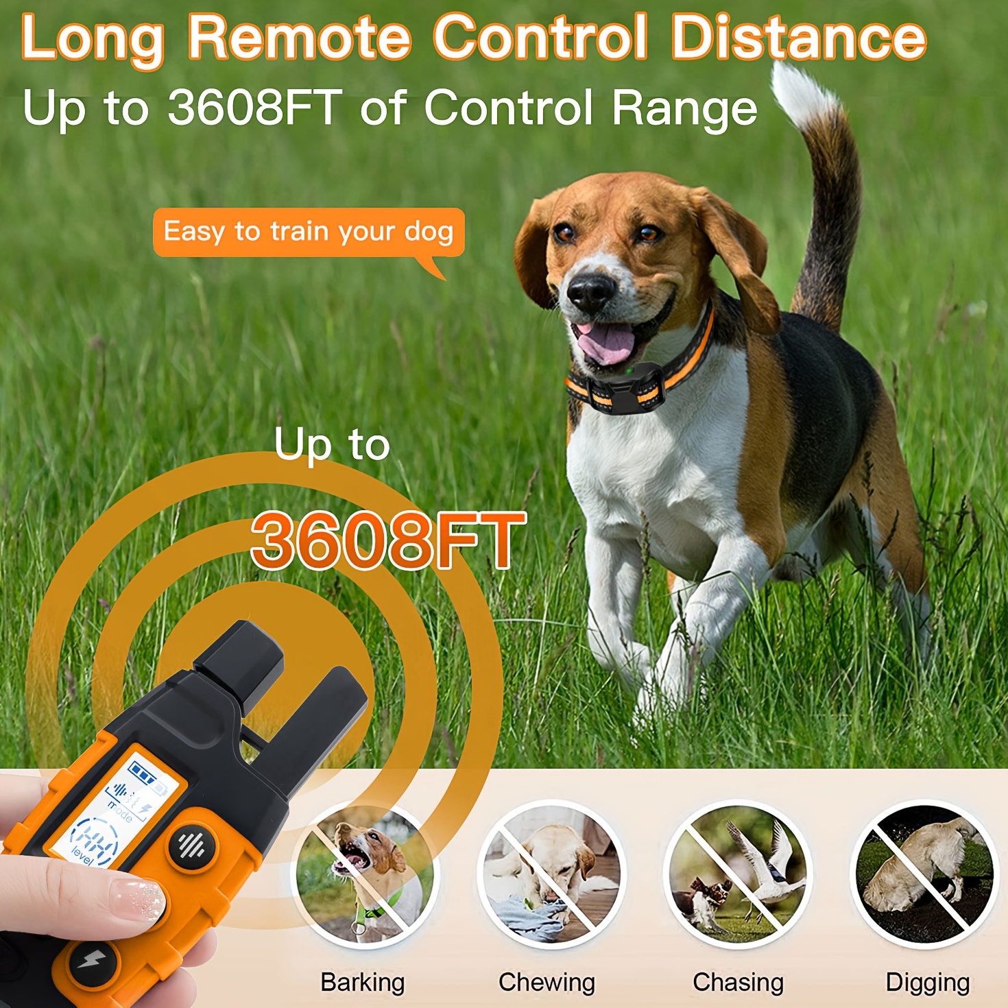 Dog collar deals distance control