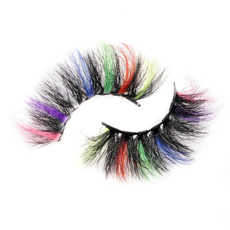 Sparkle Color Faux Mink Eyelashes Simulation Thick Colored - Temu