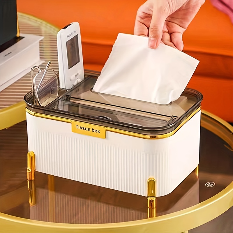 Caja de pañuelos de papel para el hogar, caja de almacenamiento  con control remoto de alta calidad para sala de estar, escritorio, caja de  almacenamiento (color: caja de pañuelos 00107) 