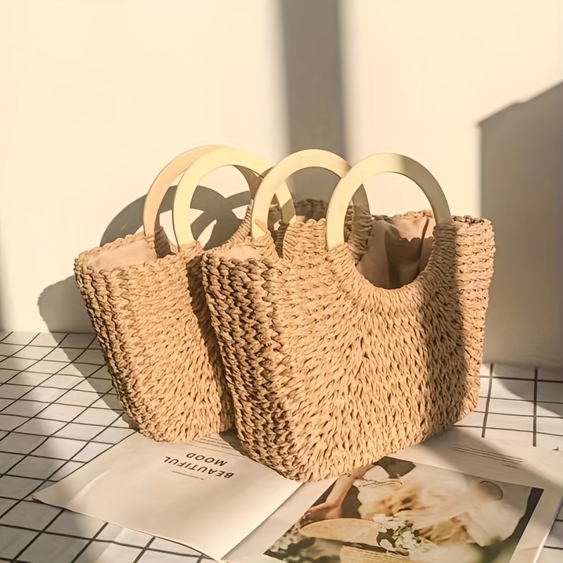 Summer Straw Bags for Women Tassel Handmade Beach Crossbody Bags Rattan  Woven Handbags Travel Shopper Resort Style Shoulder Bags