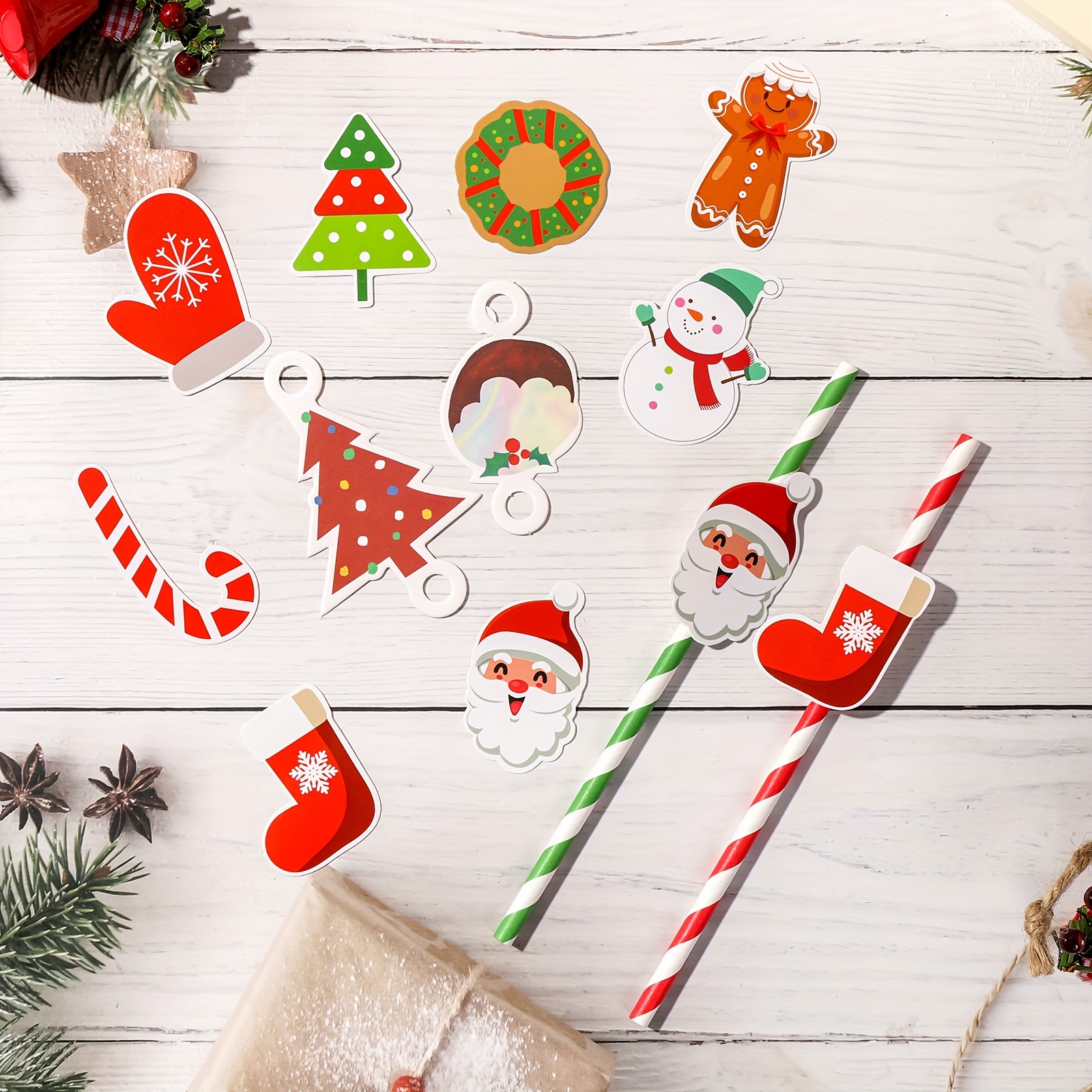 Christmas Drinking Straws Reusable Xmas Theme Party Plastic Straw,Santa  Claus Snowman Tree Deco Supplies Treat Bags Goodie Gifts - AliExpress