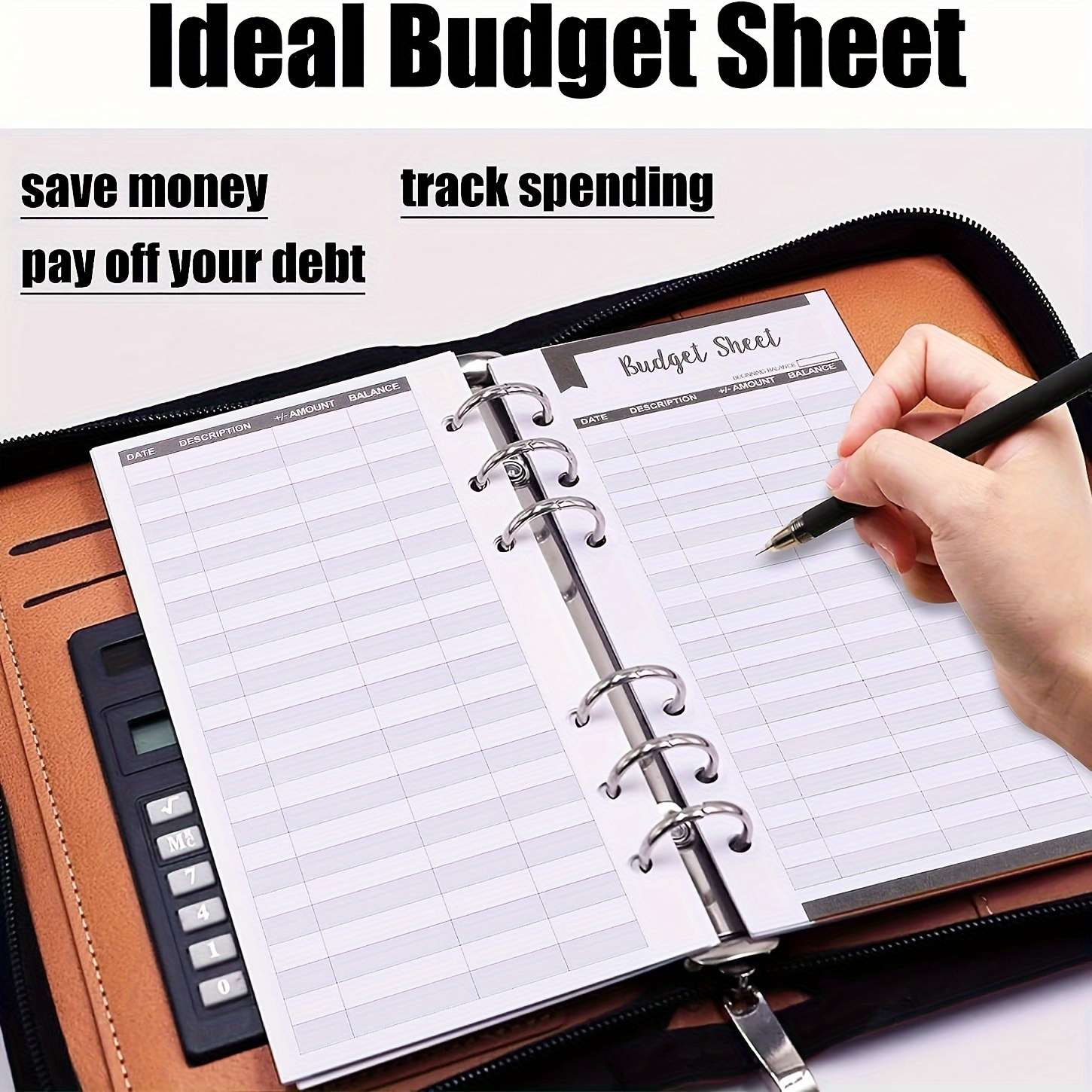 A6 Budget Page Replacement Core For 6 Hole Loose leaf Weekly - Temu