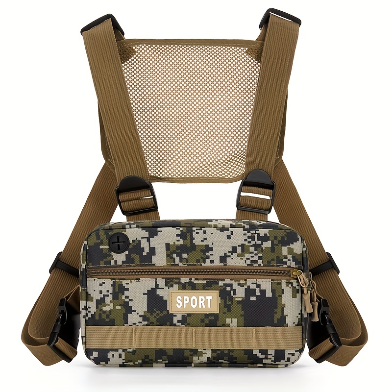 Nouveau sac de poitrine pour hommes, sacoche tactique de Camouflage,  harnais, poche avant, étui de gilet, plate-forme Hip Hop Streetwear, sac de