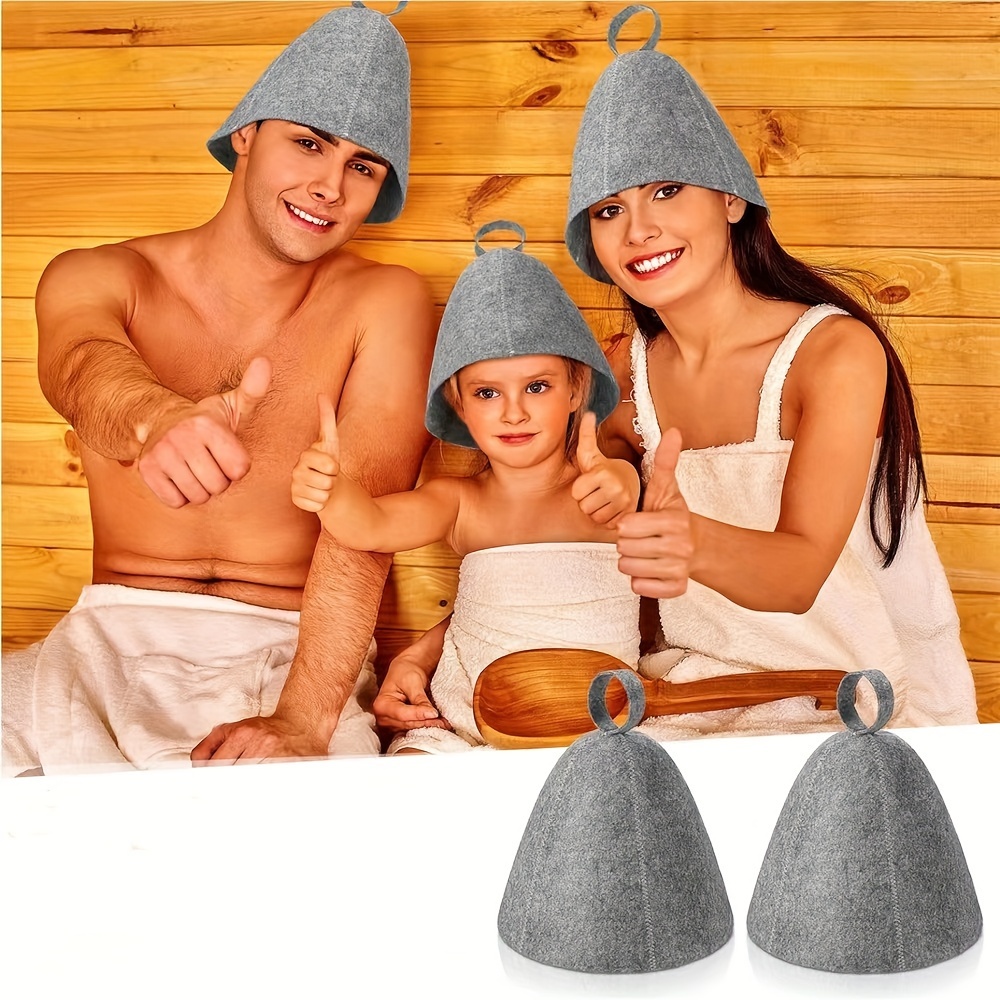 Chapeau de bain en feutre pour sauna Chapeau de sauna 35,6 x 25,4 cm