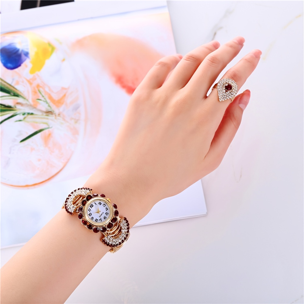 Bohemian Starry Luxury Ladies Rhinestone Quartz Bangle Watch Fancy Women Watches  Jewelry Sophisticated And Stylish Women Watch - Temu