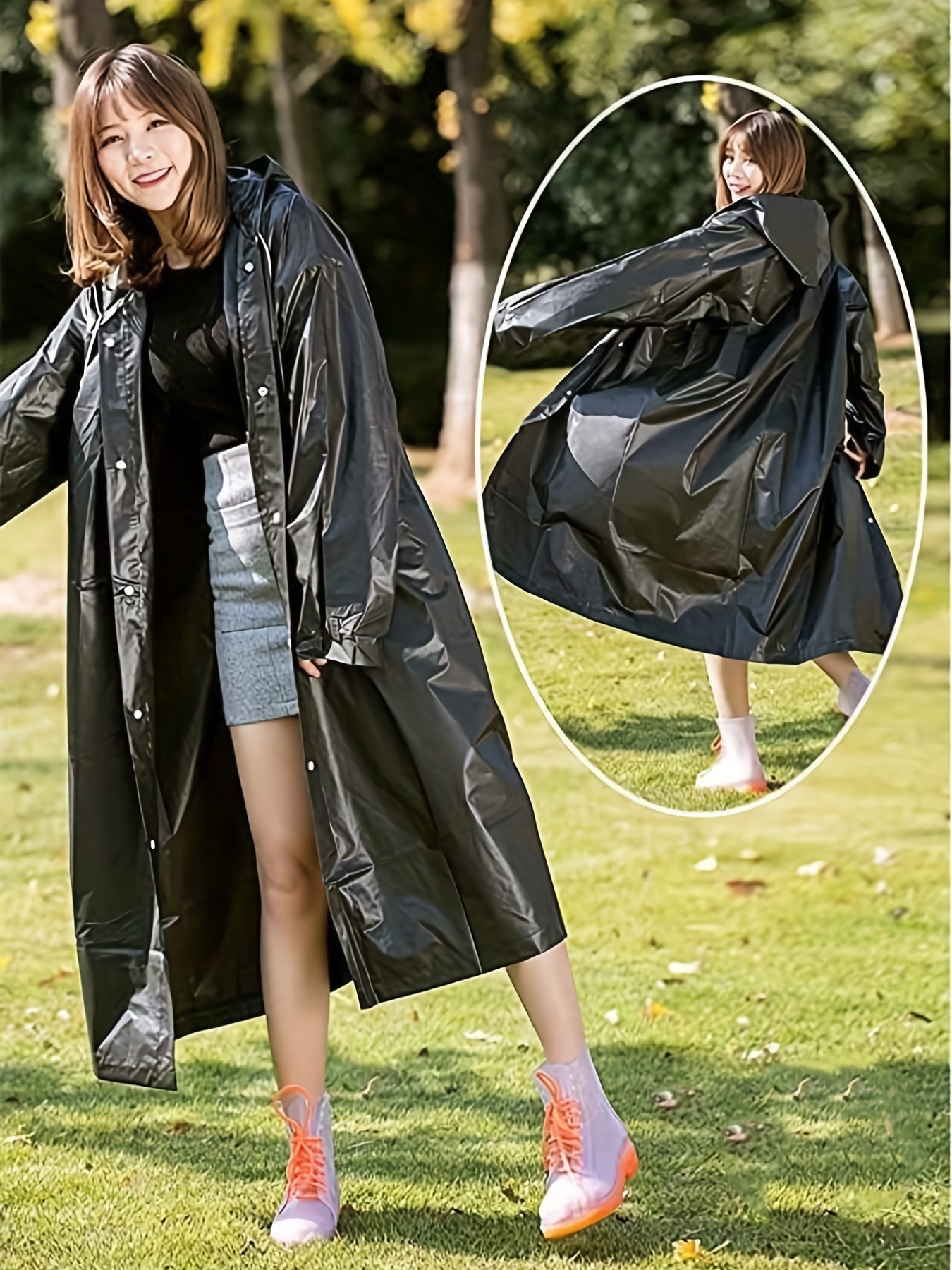Chubasquero impermeable Eva para adultos, chaqueta impermeable reutilizable  para exteriores, Poncho YONGSHENG