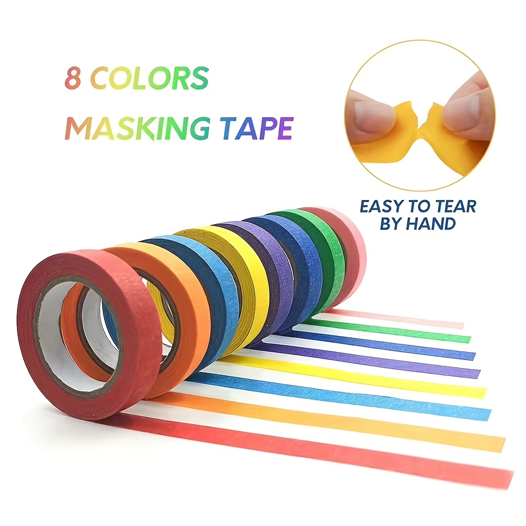 Color Masking Tape Rolls-7 Rolls 2.54 Cm X 20 Yards (approximately 20  Meters)-color Teacher Tape, Suitable For Art, Labels, Classroom Decoration,  Chil
