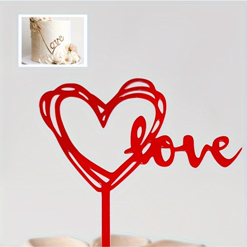 Heart Shaped Cake Toppers Plastic Love Cake Inserts Cake - Temu United  Kingdom