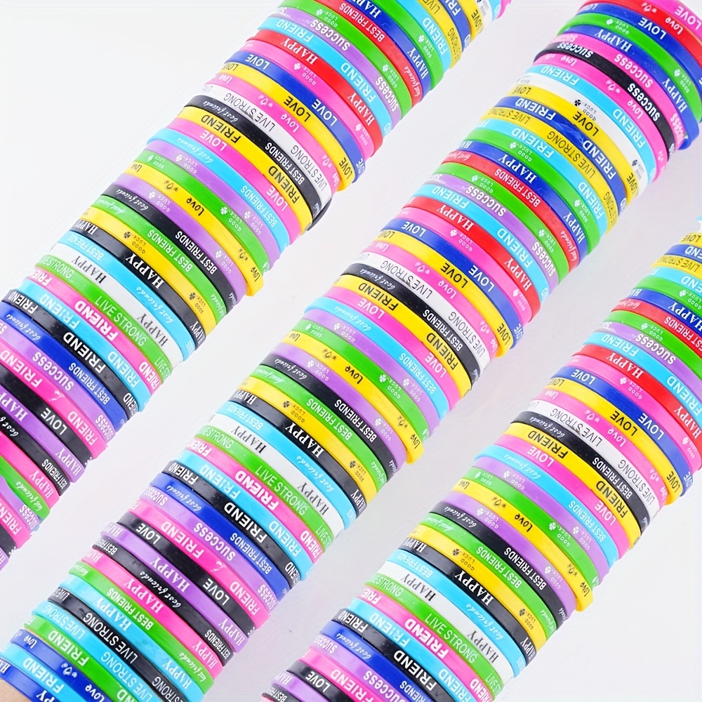 50pcs Luminous Silicone Sport Bracelets