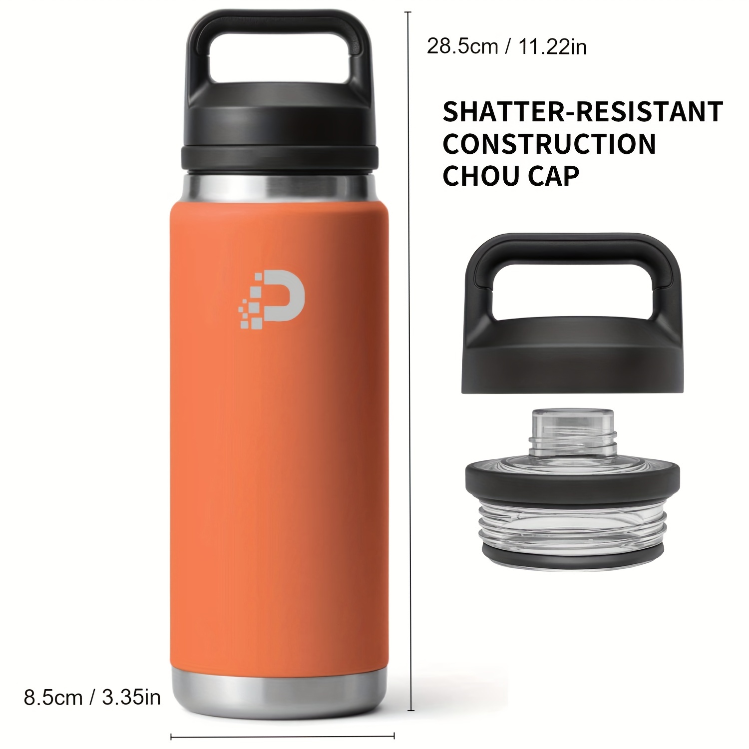 Double Wall Vacuum Insulated Water Bottle With Handle - Reusable