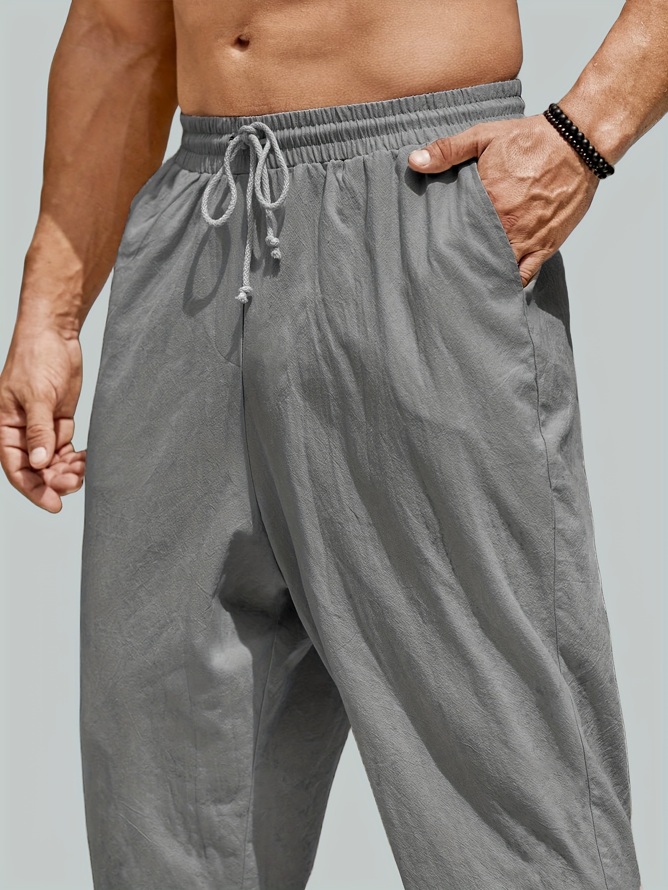 Pantalones bombachos de Yoga para hombre, pantalón holgado de algodón,  estilo Hippie, informal, color verde militar