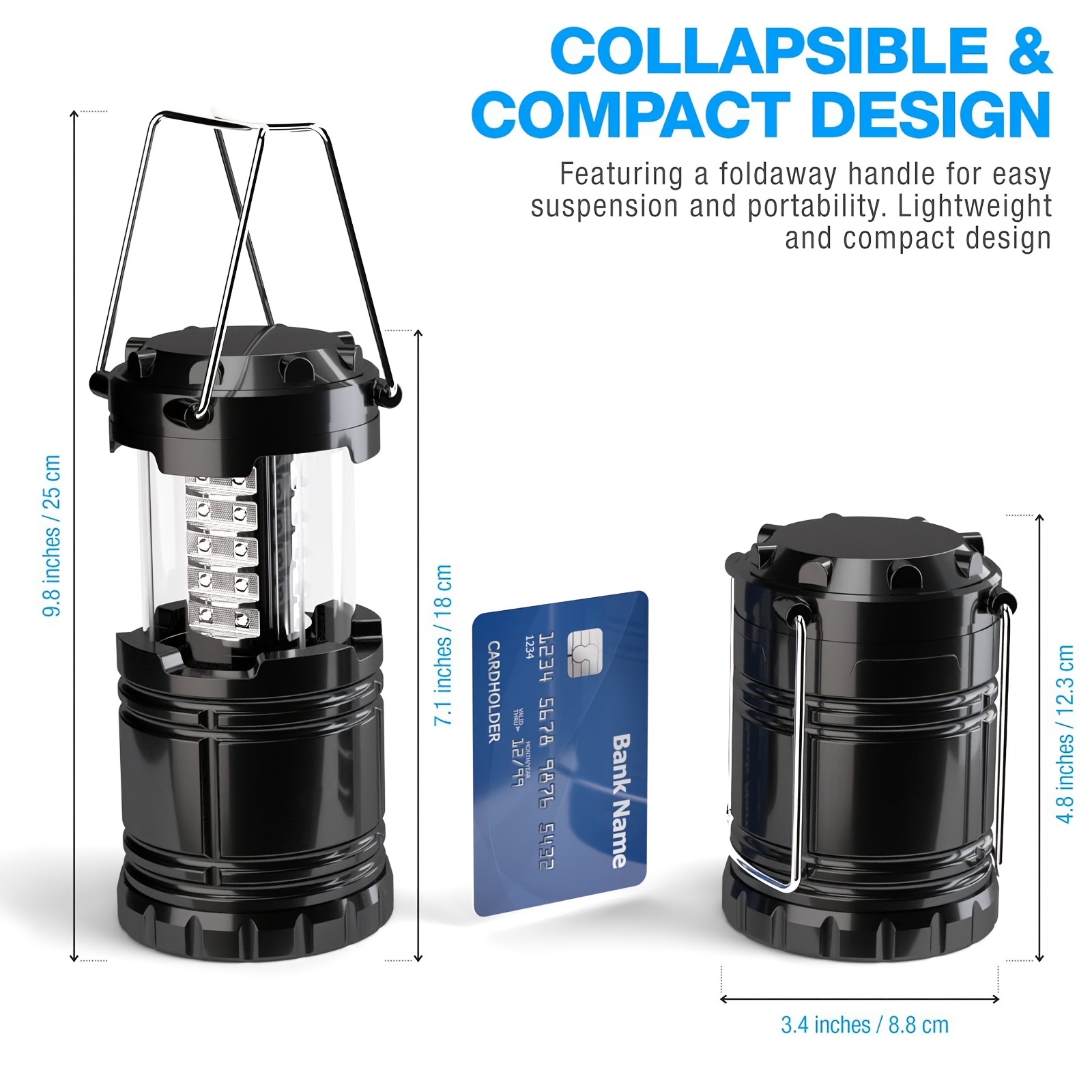 2-Pack USB Rechargeable Collapsible & Portable LED Camping Lantern only  $17.49