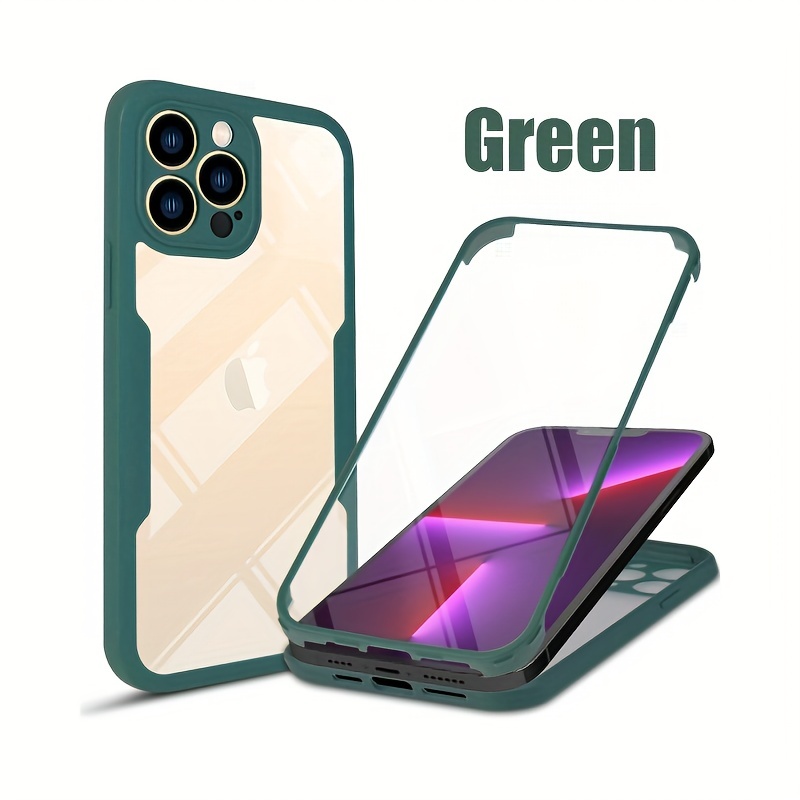 360 full protection transparent phone case for iphone 14 pro max front soft film hard back cover for iphone 11 12 13 15 pro max x xs xr 8 7 plus mini se case details 8