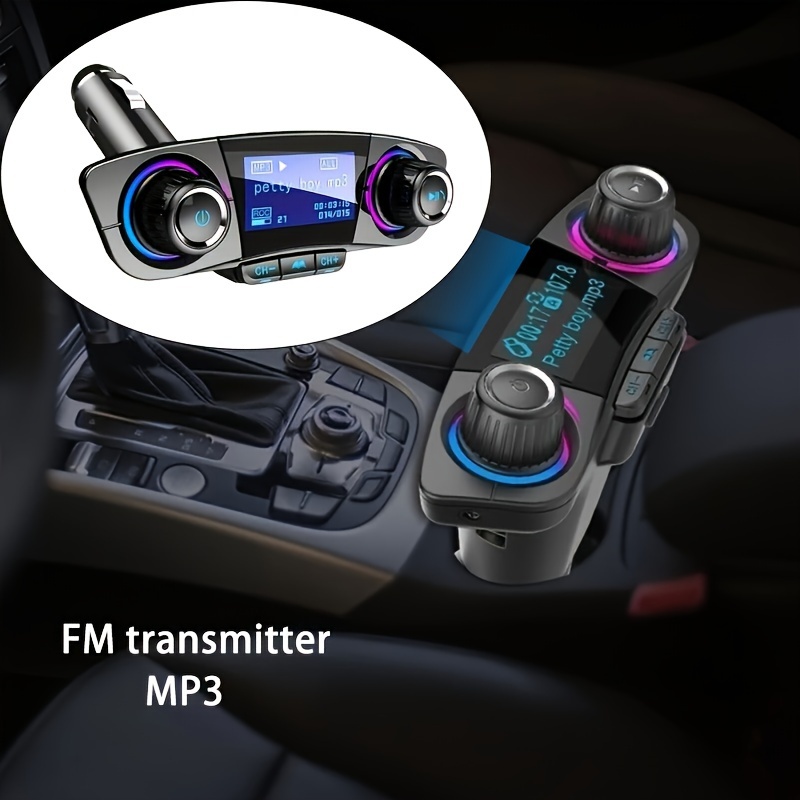 Transmisor FM Bluetooth para Auto Manos Libres Adaptador Bluetooth  Reproductor 4 en 1 de MP3