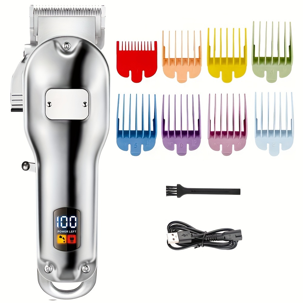 Hair Clipper For Men, Cordless Hair Cutting Kit With Limit Combs, LED  Display, Low Noise Professional Beard Trimmer Barber Clipper, Hair Cutting  Kit,