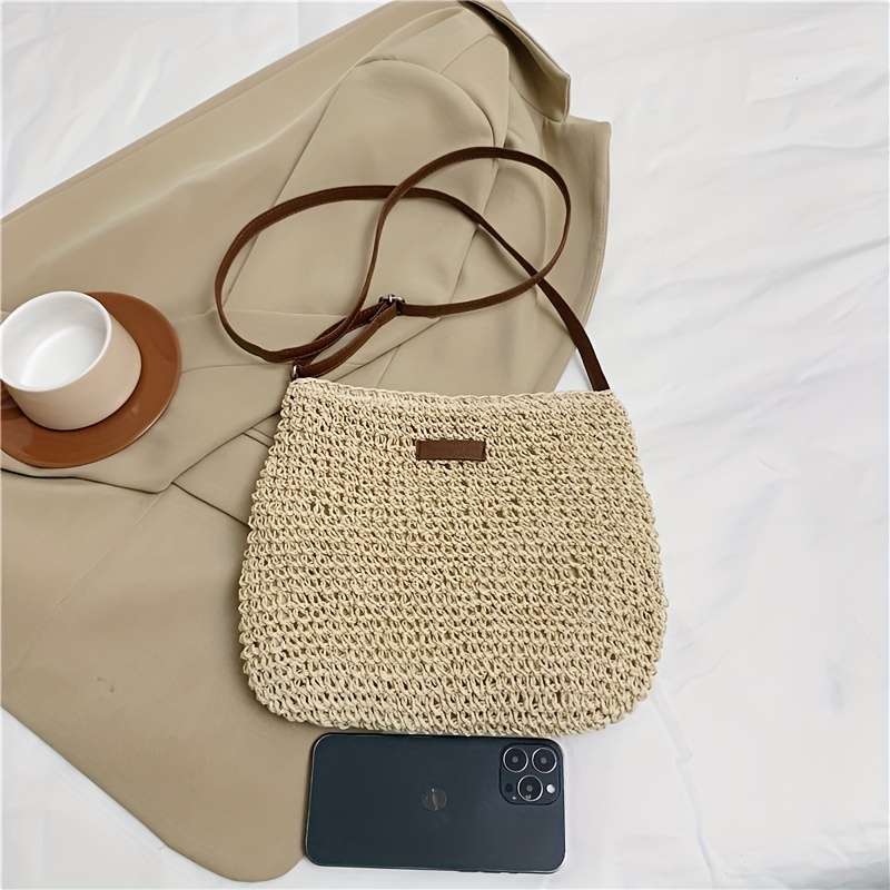 Straw Beach Bag Women's Woven Crossbody Shoulder Bag For Holiday
