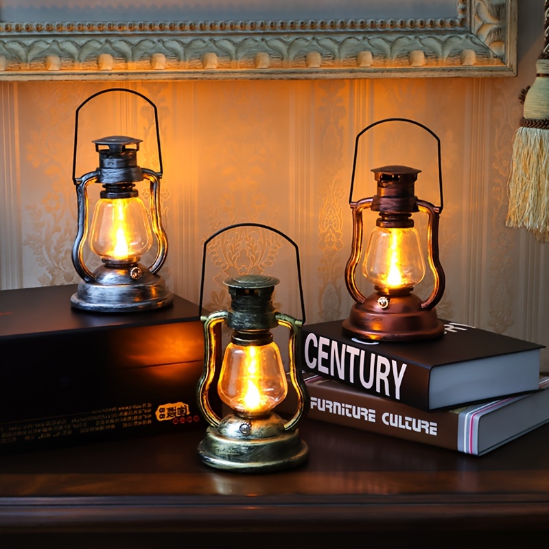 Camping Kerosene Lamp Portable Outdoor Atmosphere Lighting Tent Lanterns  with Handle Vintage Oil Burning Table Hurricane Lamps