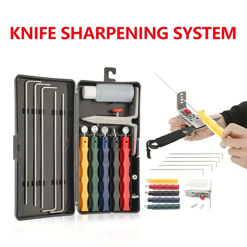 Professional Wide Kitchen Knife Sharpener, Fix-angle Sharpening System,  Portable Outdoor Knife Sharpener Kit, Fix-angle Knife Sharpener Kit,  Kitchen Professional Sharpening System Tools, Kitchen Gadgets, Cheap Items  - Temu