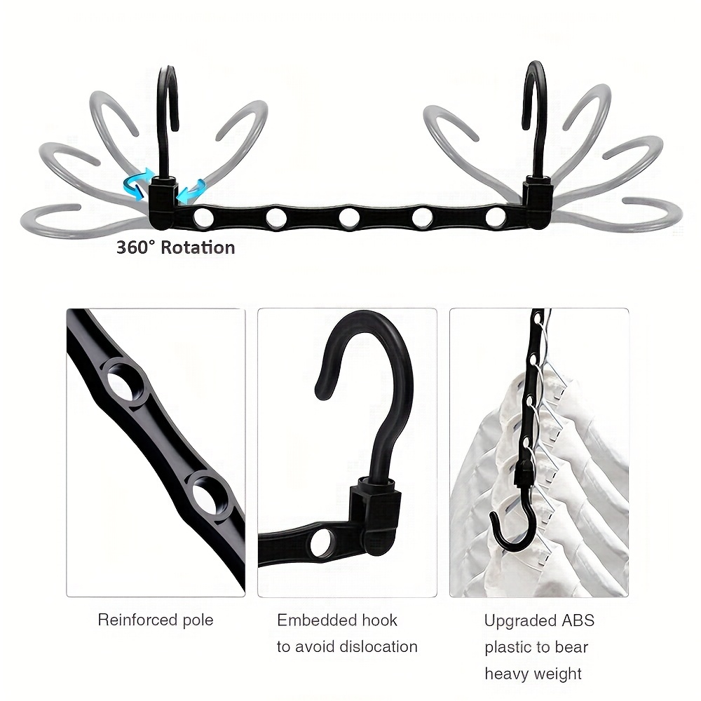 Black Rubber Space-Saving Hangers