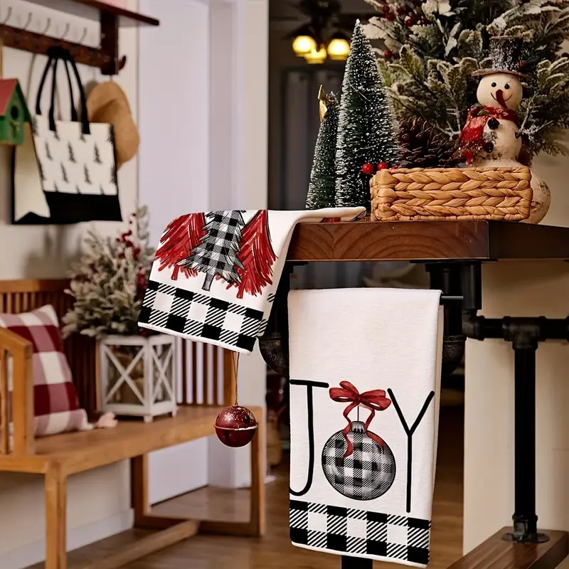 Christmas Kitchen Towels, Buffalo Plaid Christmas Tree Printed Towel Dish  Towels, Seasonal Winter Christmas Decor, Dining Table Decor, Kitchen  Supplies, Home Decoration, Gift - Temu