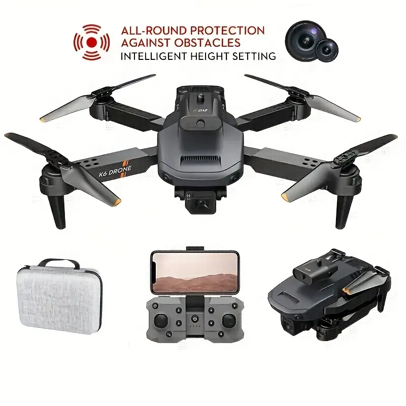 K6 Wifi FPV Four-sided Obstacle Avoidance Foldable Mini Drone