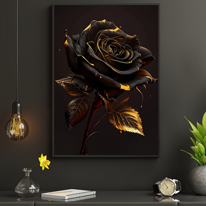 Canvas Poster Vintage Abstract Black Flower Canvas Wall Art - Temu
