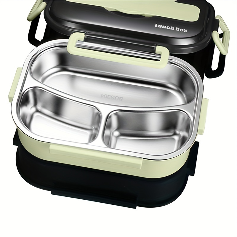 304 Portable Stainless Steel Lunch Box With Spoon - Temu
