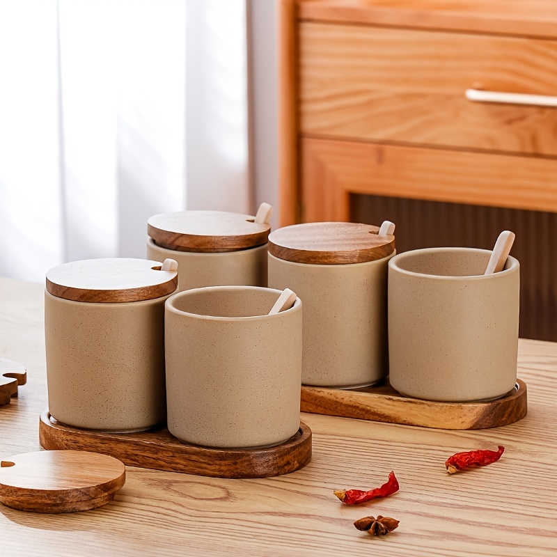Ceramic Kitchen Canisters Sets  Sets Seasonings Spice Jars